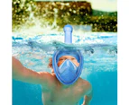 Kids Full Face Diving Snorkel Mask Detachable Swimming Snorkeling Mask Water Sports --Blue