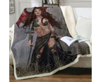 Throws Kids Size: 130cm x 150cm Cool Fantasy Art Sexy Dragon Warrior Woman