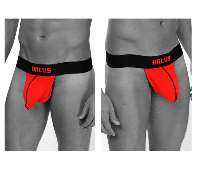 Gay men underwear jockstrap Briefs thongs g-strings cotton string homme Red underwear