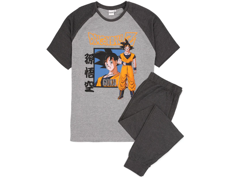 Dragon Ball Z Mens Short Sleeve Long Leg Pyjama Set (Grey)