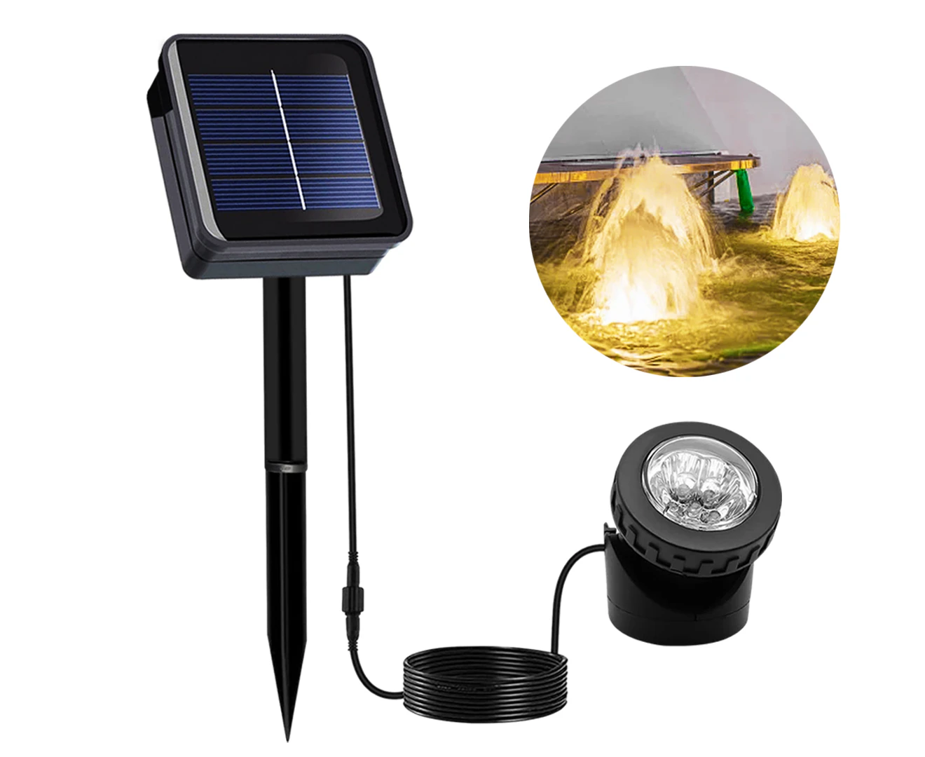 CLORA 6 LED Solar Spot Lights Outdoor Garden Landscape Pool Yard Lawn Patio Lamp Warm Light