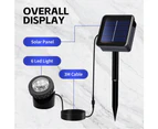 CLORA 6 LED Solar Spot Lights Outdoor Garden Landscape Pool Yard Lawn Patio Lamp Warm Light