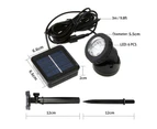 CLORA 6 LED Solar Spot Lights Outdoor Garden Landscape Pool Yard Lawn Patio Lamp Warm Light