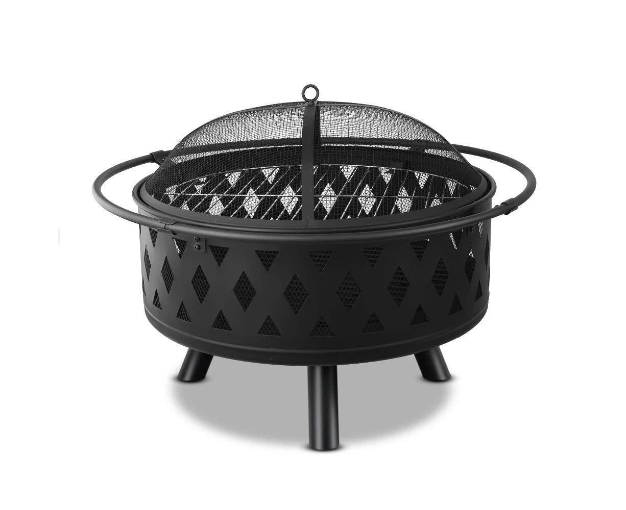 Fire Pit BBQ Charcoal Grill Ring Portable Outdoor Kitchen Fireplace 32"