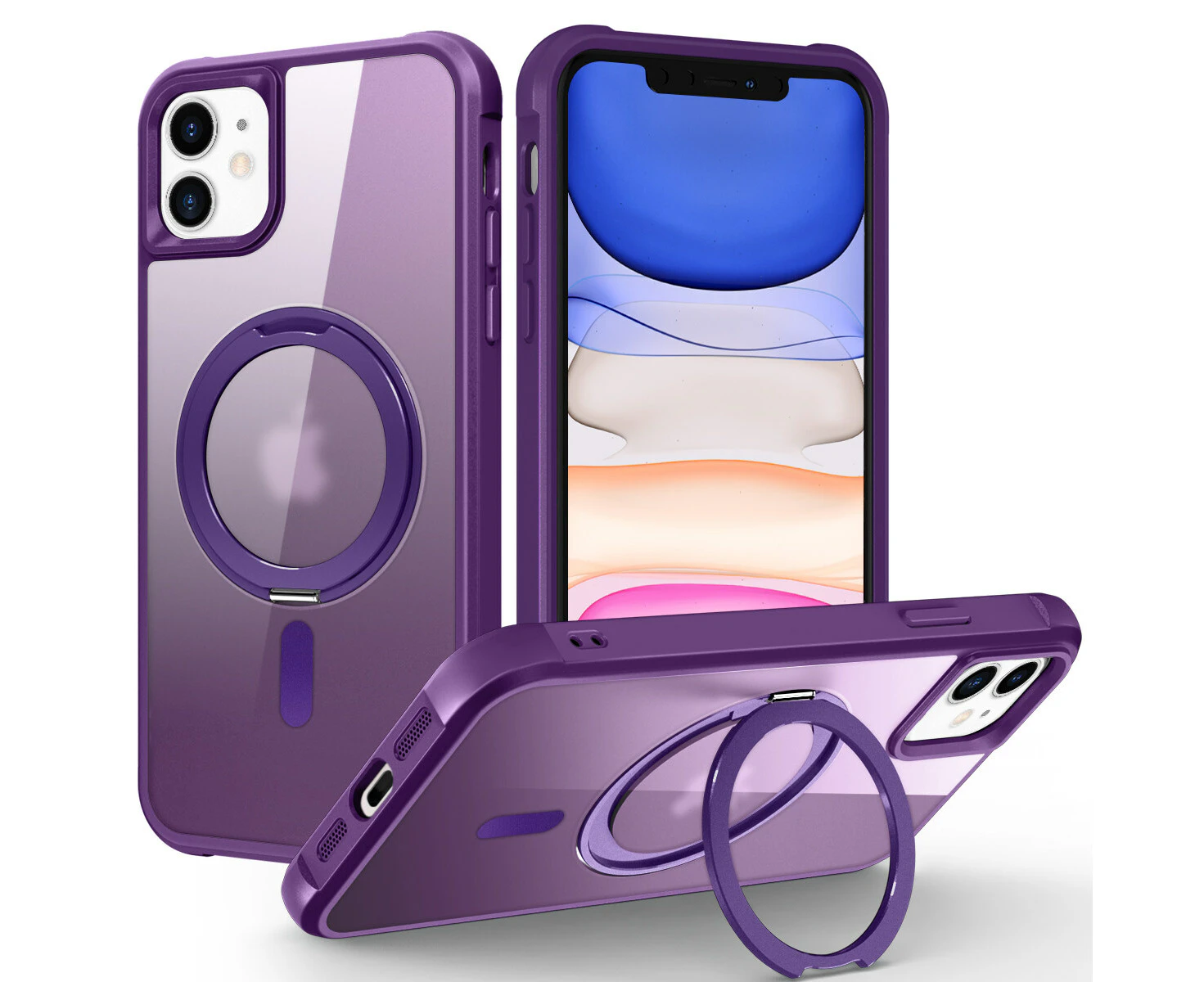 IPhone 11 Case,Compatible With MagSafe,Military-Grade Protection,Scratch-Resistant Back-Purple