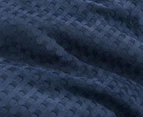 CleverPolly Premium Waffle Microfibre Quilt Cover Set - Indigo