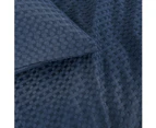 CleverPolly Premium Waffle Microfibre Quilt Cover Set - Indigo