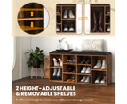 Costway Industrial Shoe Cabinet Bench 10 Cube Shoe Rack Storage Shelf w/Cushion & Umbrella Holder