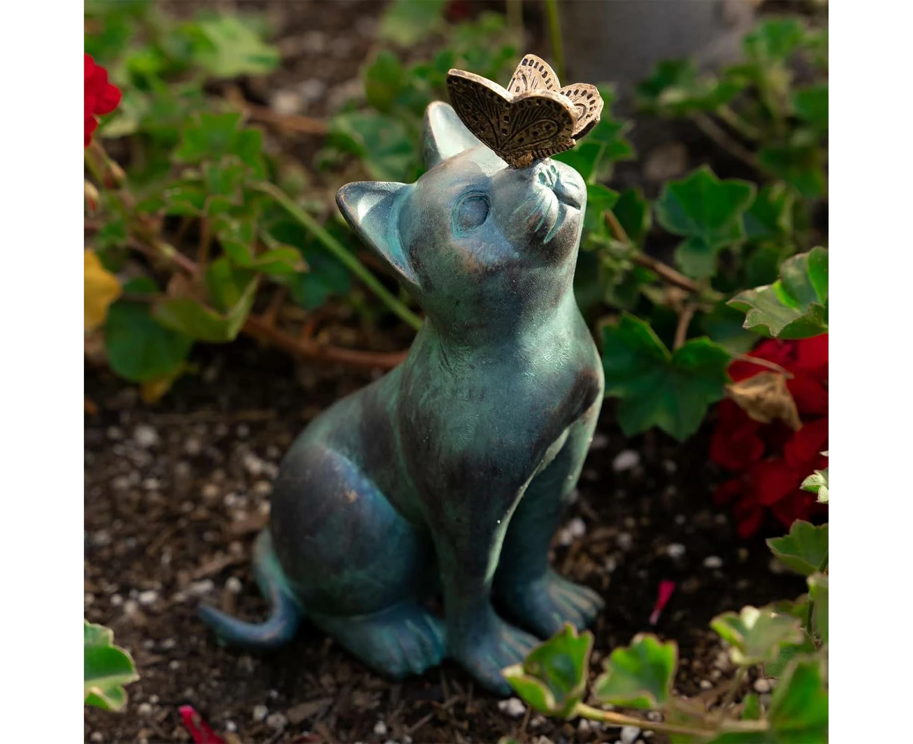 Waterproof Cat Sculpture - Handcrafted Resin Kitten Statue for Garden Decor, Durable Animal Ornament Ideal for Outdoor Yard and Home Decoration