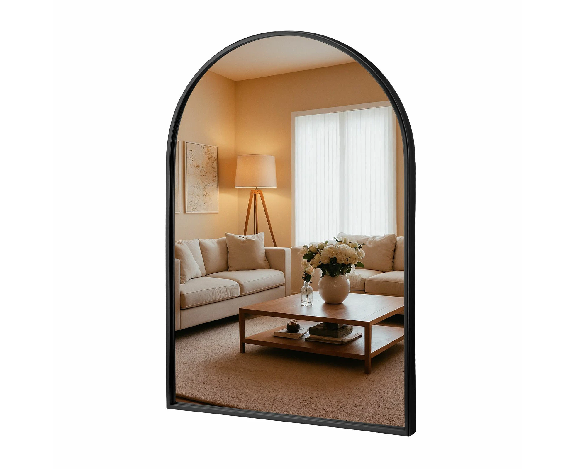 Black Arch Wall Mirror Bathroom Vanity Large Framed Mount Standing Hallway Bedroom Makeup Shower Decorative Shaving