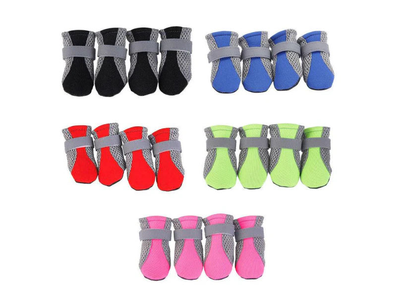 4Pcs XL Size Anti Slip Waterproof Protective Dog Shoes Rain Boots Pet Socks Booties - Red