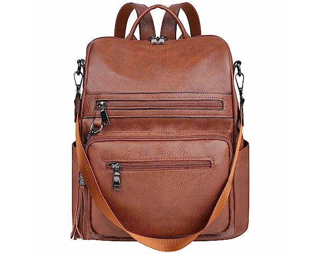 Women PU Leather Backpack Waterproof Casual School Shoulder Bag