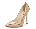 Women's Pumps Shoes Stiletto High Heels Pointy Toe Ankle Strap Pumps-Champagne Gold