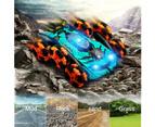 Remote Control Car Six-Wheel RC Car 6WD Drift Stunt Off Road Truck Race Toy with Smoke Fuction Light Rotating Vehicle Gift Present for Boys Kids -Green