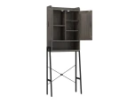 Costway Industrial Bathroom Cabinet Over the Toilet Storage Rack Laundry Space Saver w/Doors&Open Shelf