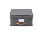 Takara Kicho Fabric Collapsible Storage Box With Lid Grey 30x30 x16cm
