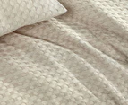 CleverPolly Premium Waffle Microfibre Single Bed Quilt Cover Set - Beige