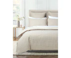 CleverPolly Premium Waffle Microfibre Single Bed Quilt Cover Set - Beige