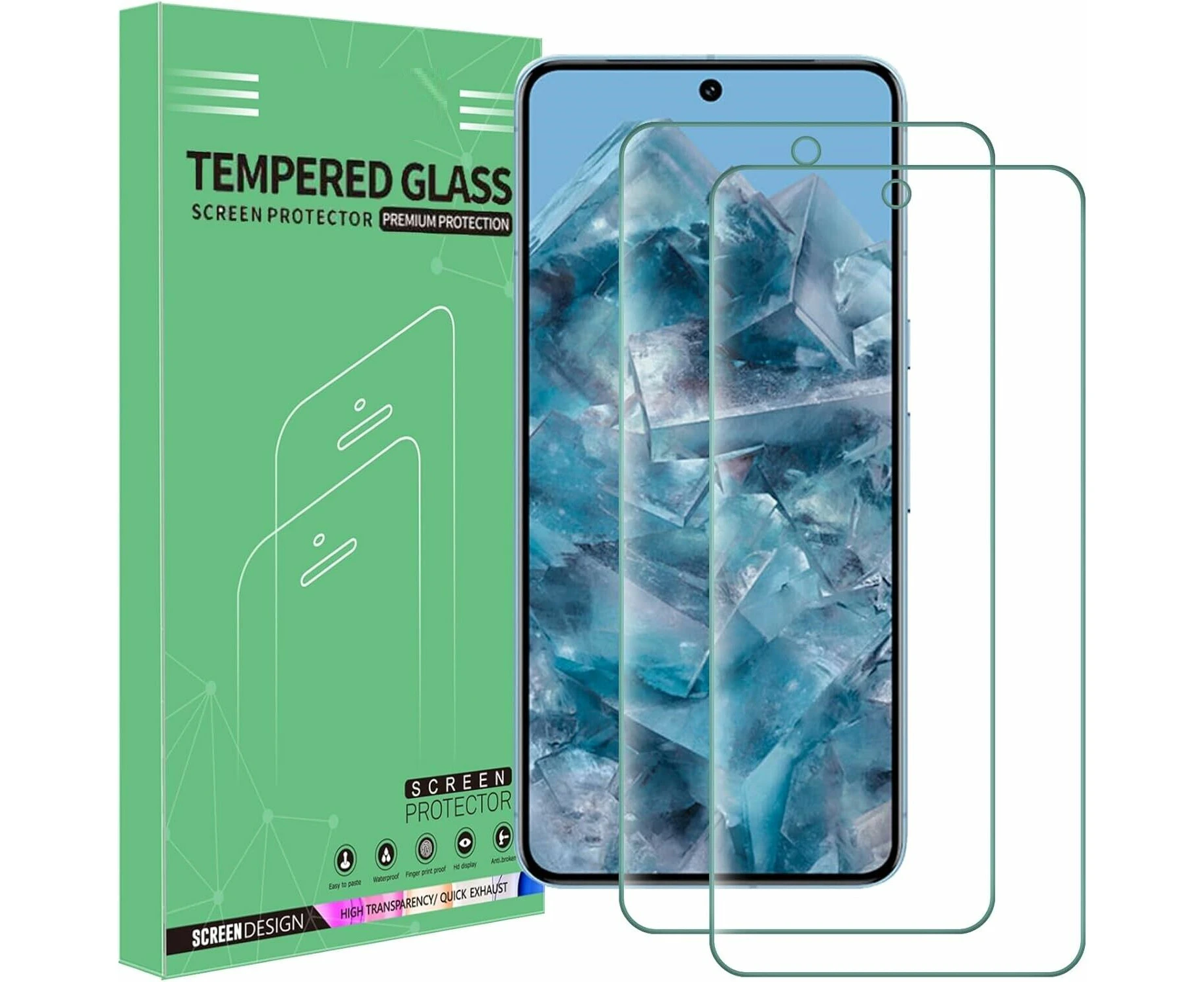 2 Pack for Google Pixel 8 Pro Tempered Glass Screen Protector - Pixel 8 Pro