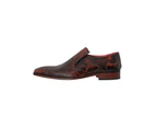 Jeffery West Men's Polished Leather Loafers - Brown