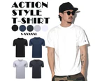 Men's T-shirt Plain Blank 100% heavy Cotton Basic Tee Short Sleeve Large S - 5XL White