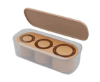Hansona 3 Grid Silicon Ice Cube Tray with Lid - Brown