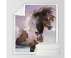 Throws Kids Size: 130cm x 150cm Brown White Pinto Horse the Winters Heart