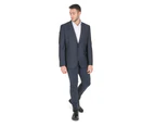 Dark Blue Wool Blend Mens Jacket - Dark blue