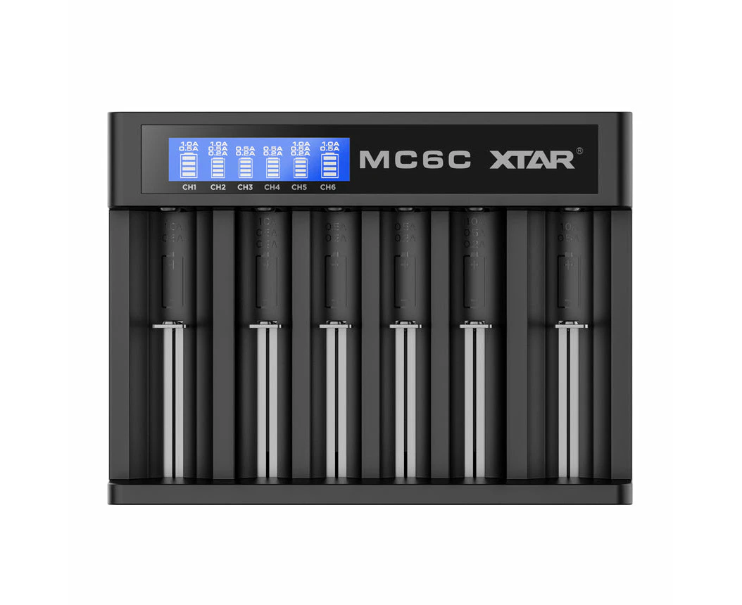 Xtar MC6C Smart 6 Channel LCD Li-ion Battery Charger