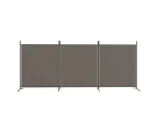 3 Panel Room Divider Privacy Screen Partition Fabric Iron with Stand 525x180 cm