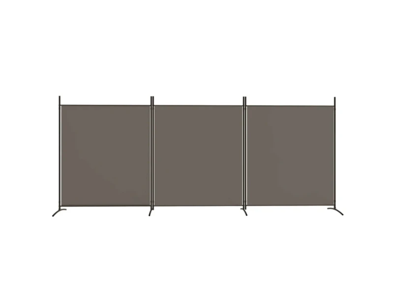 3 Panel Room Divider Privacy Screen Partition Fabric Iron with Stand 525x180 cm