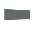 3 Panel Room Divider Privacy Screen Partition Fabric Iron with Stand 525x180 cm