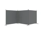 3 Panel Room Divider Privacy Screen Partition Fabric Iron with Stand 525x180 cm