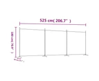 3 Panel Room Divider Privacy Screen Partition Fabric Iron with Stand 525x180 cm