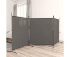 3 Panel Room Divider Privacy Screen Partition Fabric Iron with Stand 525x180 cm