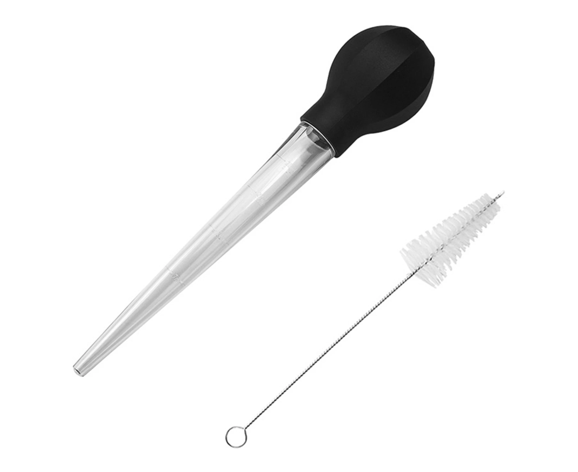 1 Set Turkey Baster Syringe Large Food Grade with Cleaning Brush BBQ Baster Syringe Tube Pump Kitchen Tool