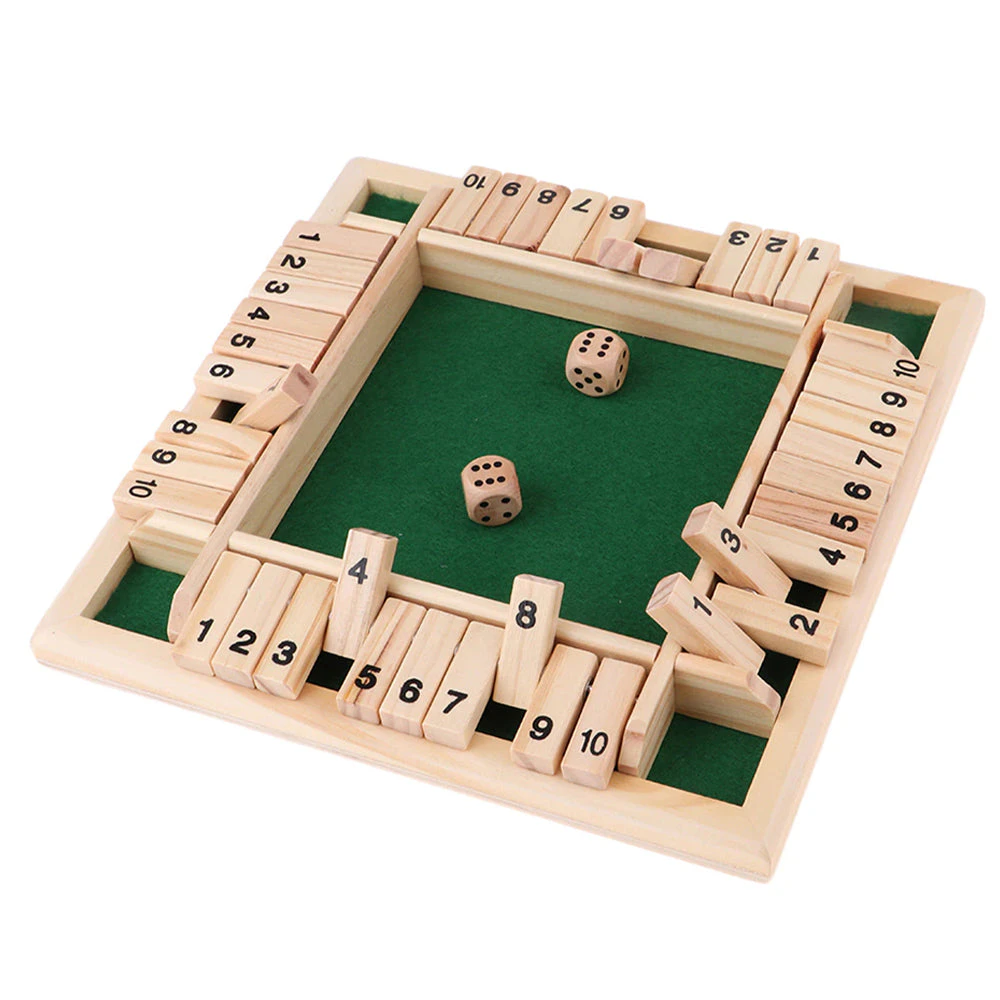 Hansona Shut The Box Wooden Dice Game Board Set