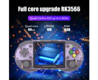 RG353PS Retro Handheld Game Console Single Linux System RK3566 Chip 3.5 Inch IPS Screen 128G TF Card Preinstalled 4519 Games -Transparent Purple