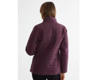 KATIES - Womens Jacket - Long Sleeve Lightweight Quilted Puffer - Aubergine