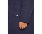 AUTOGRAPH - Plus Size - Womens Jacket -  Long Sleeve Fur Hood Parka Jacket - Navy