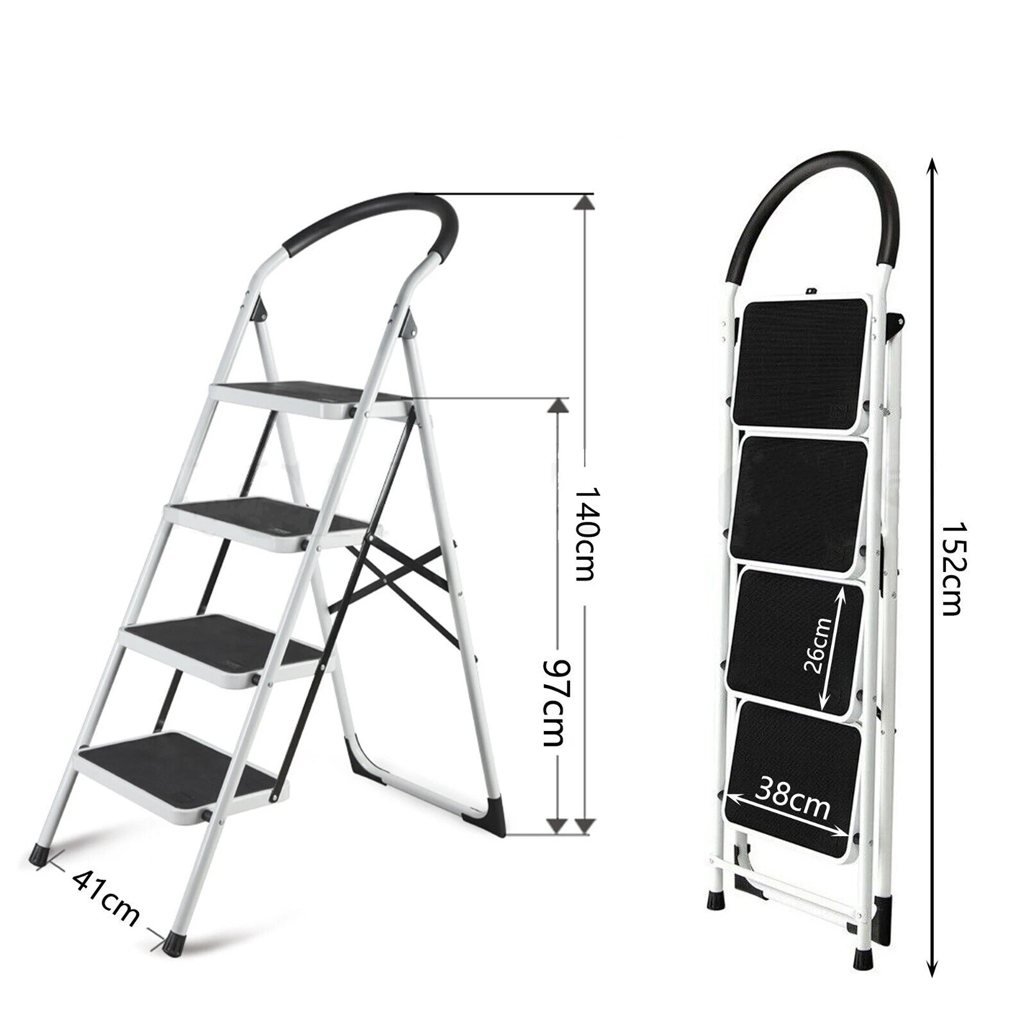 Step Ladder Steel Multi Purpose For Household Office Foldable Non Slip