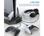 PS5 Stand with Cooling Station and Dual Controller Charging Station for PS5 Digital Edition, PS5 Disc Version,PS5 Cooling Fan -Black