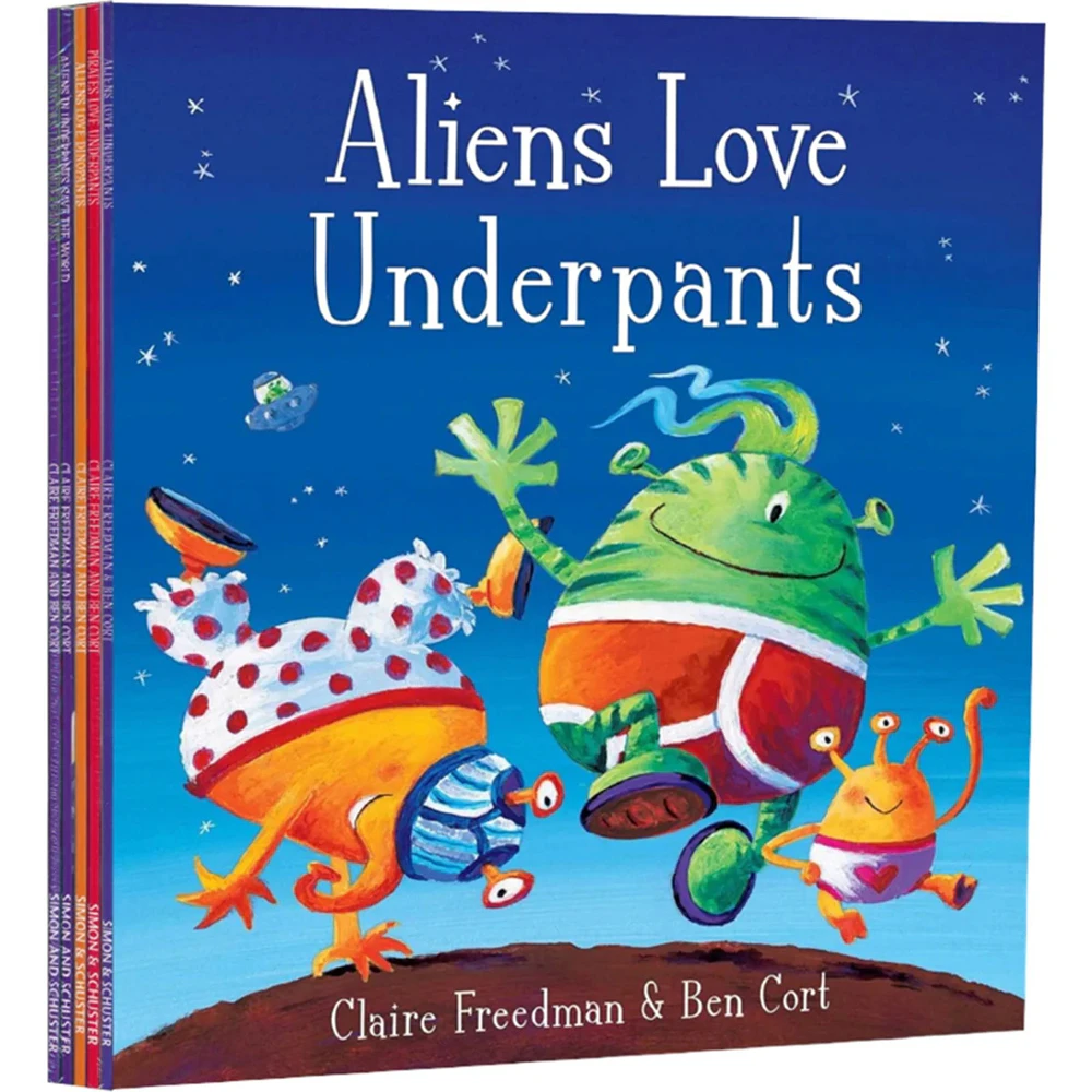 5pc Promotional Dinosaurs Aliens Monsters Love Underpants Kids Book Pack 3Y+