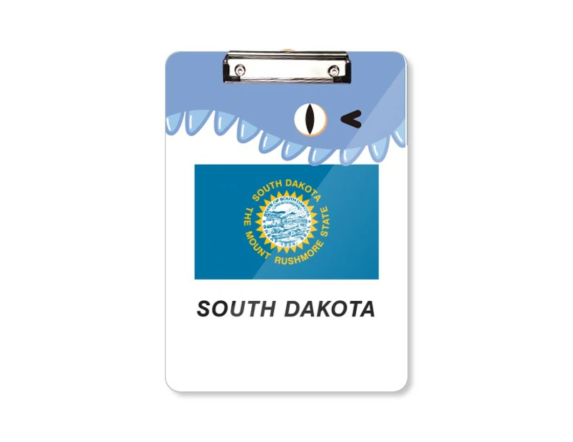 South Dakota Flag Profile Teeth Notepad Clipboard Folder File Backing Letter A4