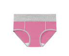 Women's Cotton High Waisted Panties Full Coverage Briefs 5 Pack-pink