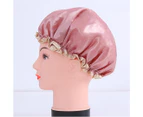 Home Women Elastic Reusable Waterproof Shower Cap Head Hair Cover Bathing Hat - Grey