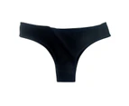 Thongs for Women Cotton Underwear Breathable Stretch Hipster Sexy Thong Panties-black