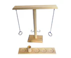 Wooden Ring Toss Throwing Interactive Party Table Games - Dark Wood