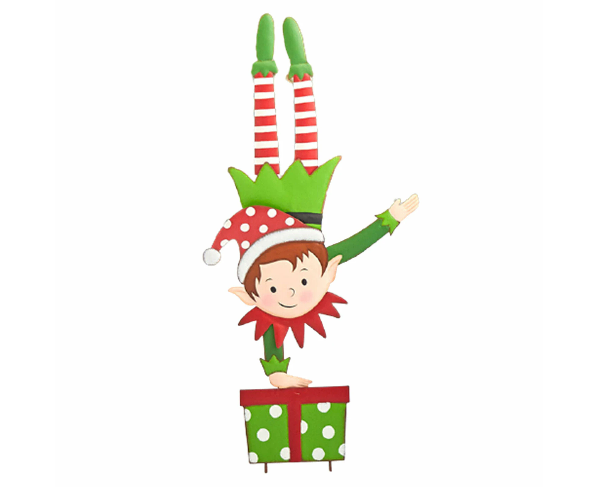 Handstand Boy Christmas Outdoor Banner Santa Claus Elk Ornaments Xmas Garden Fence Decor