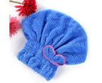 Bowknot Water Absorbent Quick Hair Drying Cap Bathing Hat Tool Drying Head Towel - Red